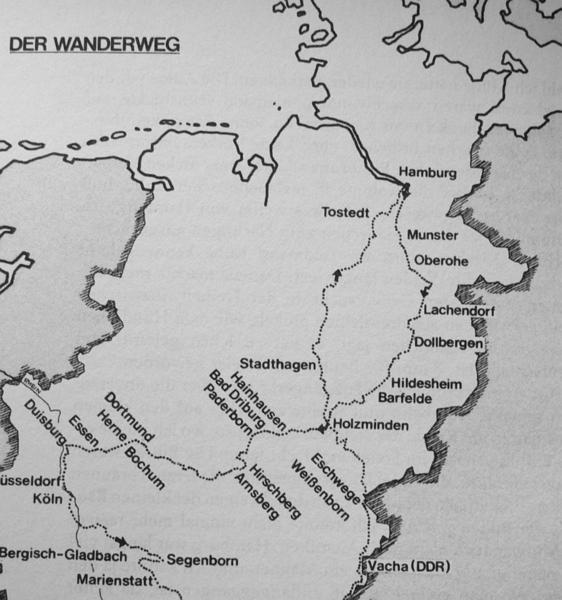 Wanderweg durch Deutschland, aus dem Buch