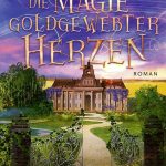 Buch-Cover, ein Schloss im Grünen unter lila Himmel mit goldenen Fäden.